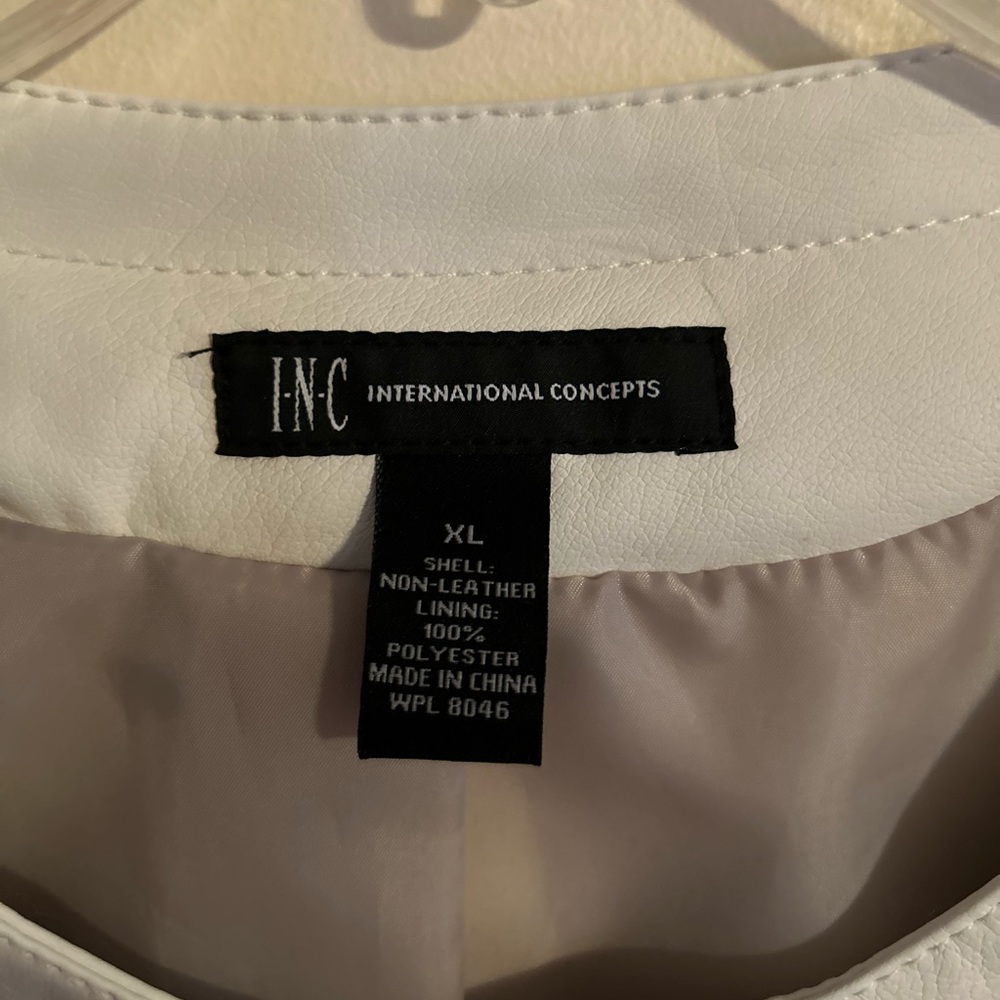 INC Faux Leather Moto Bomber Jacket - Picture 2 of 3
